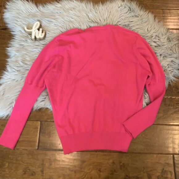 Daimidy Womens Sweater Long Sleeve Cashmere V Neck Pink Size Large Tight Knot - Picture 3 of 3